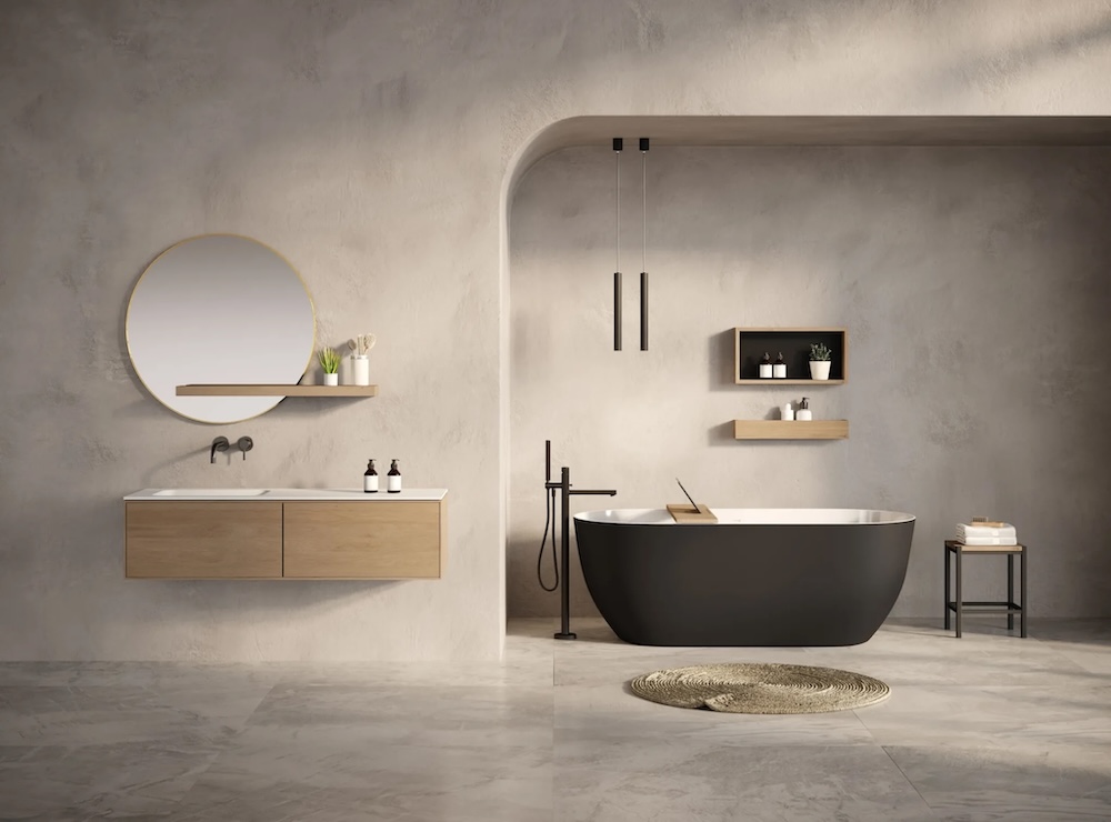 Foto Natuursteen in de badkamer FotoNatuursteen in de badkamer